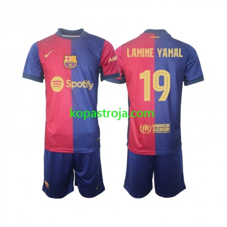 Billiga Fotbollströjor FC Barcelona UCL Font Lamine Yamal 19 Barn Hemma tröja 2024/25 Kortärmad